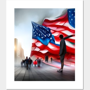 American Flag Posters and Art